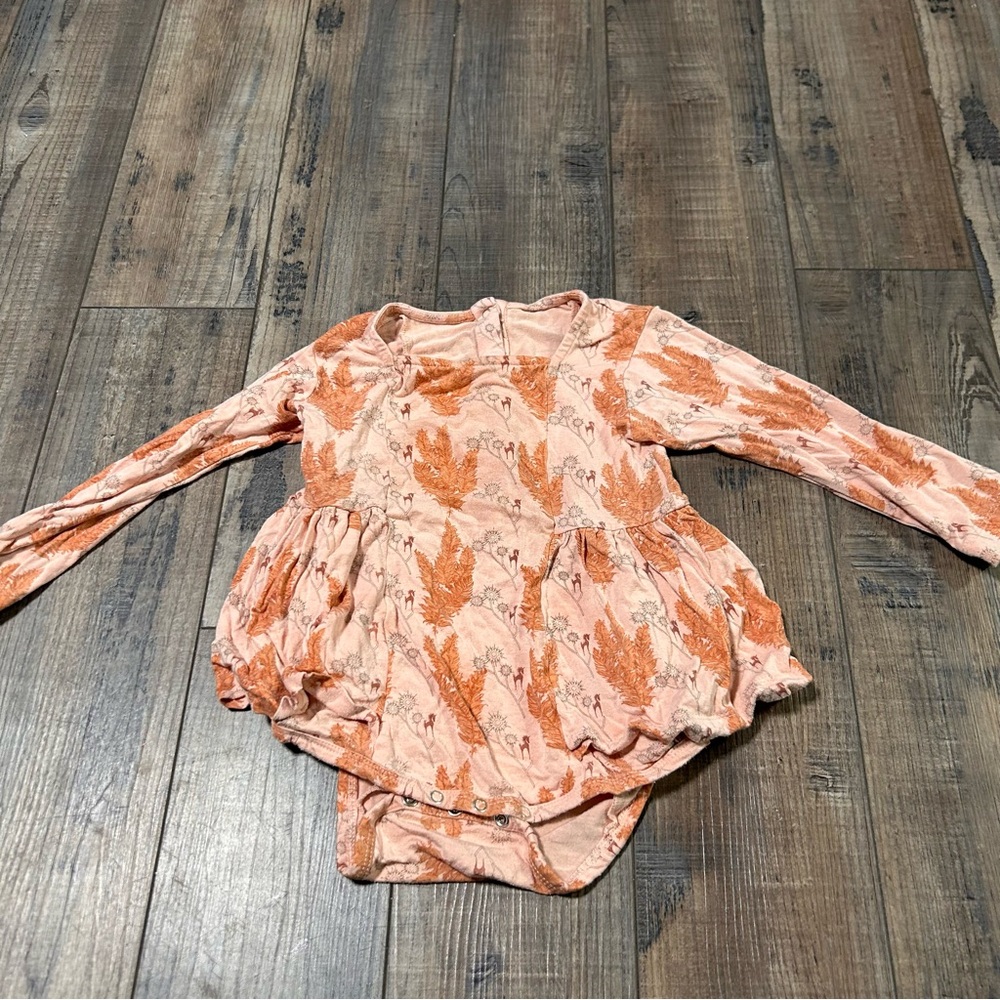 Unbranded Bamboo Pink Long Sleeve Bodysuit Dress 12-18 Months Baby Girl